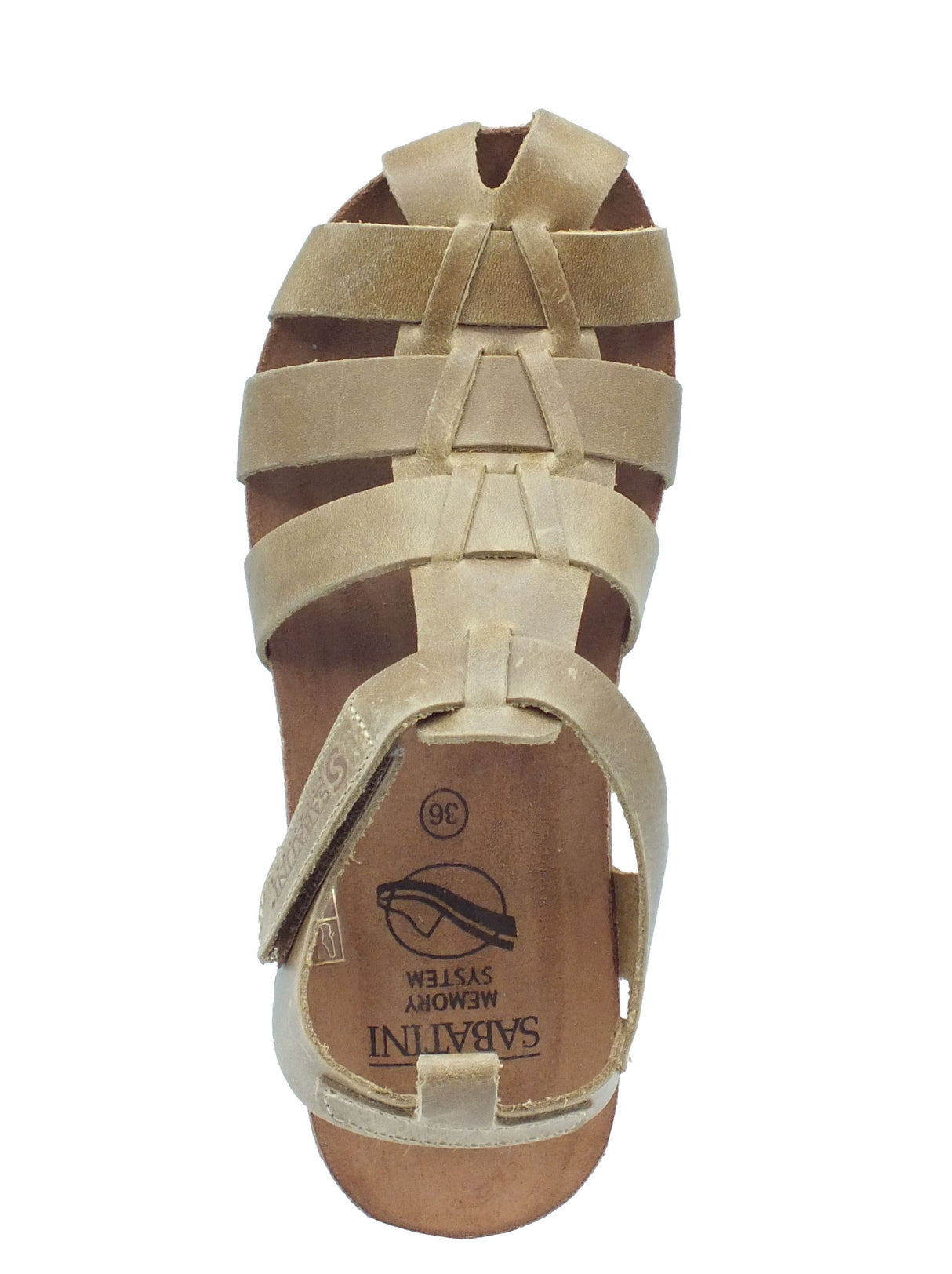 Sabatini Sabatini Sandali zeppa bassa Donna 4035 Crazy Kaki pelle verde Kaki