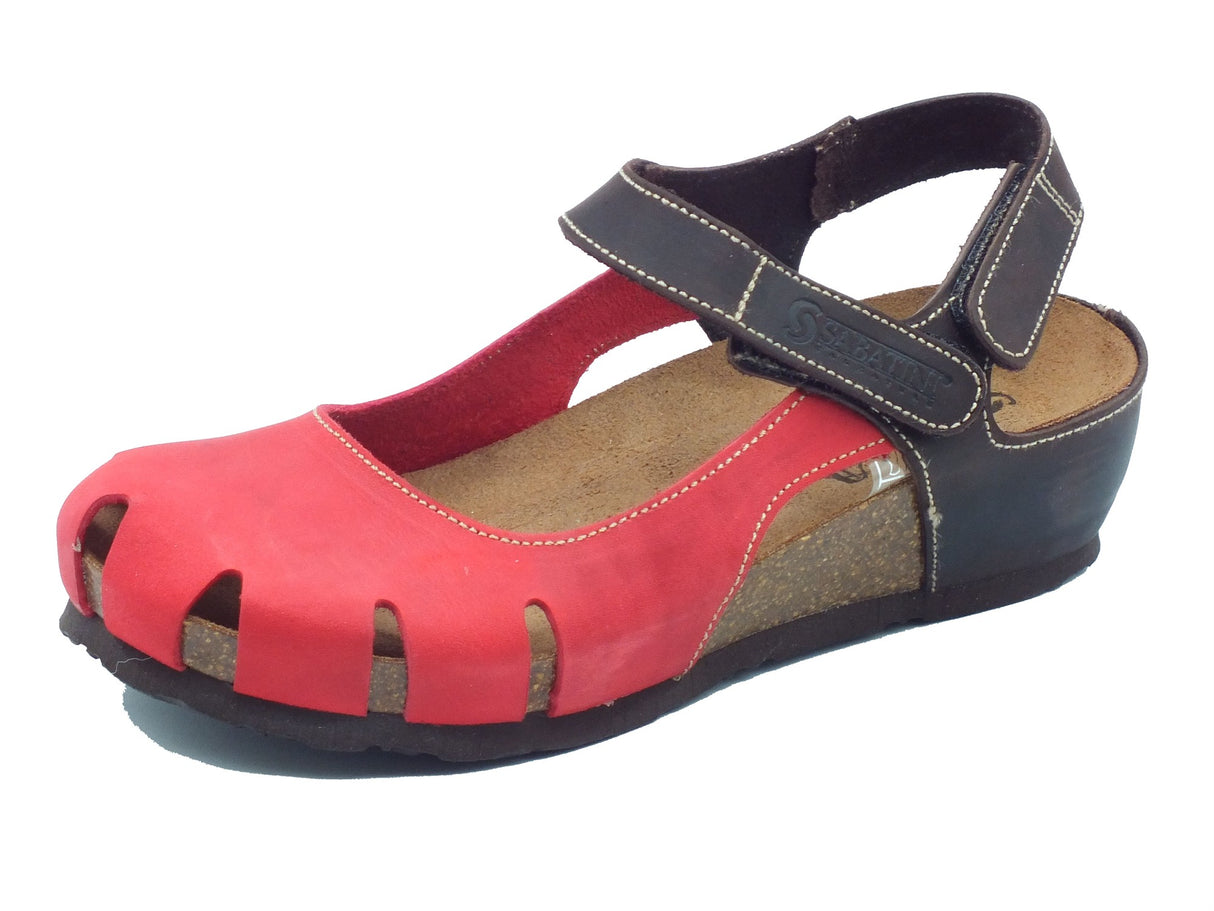 Sabatini Sabatini Sandali zeppa bassa Donna 4036 Crazy Rosso T.Moro pelle rosso Rosso Testa di Moro