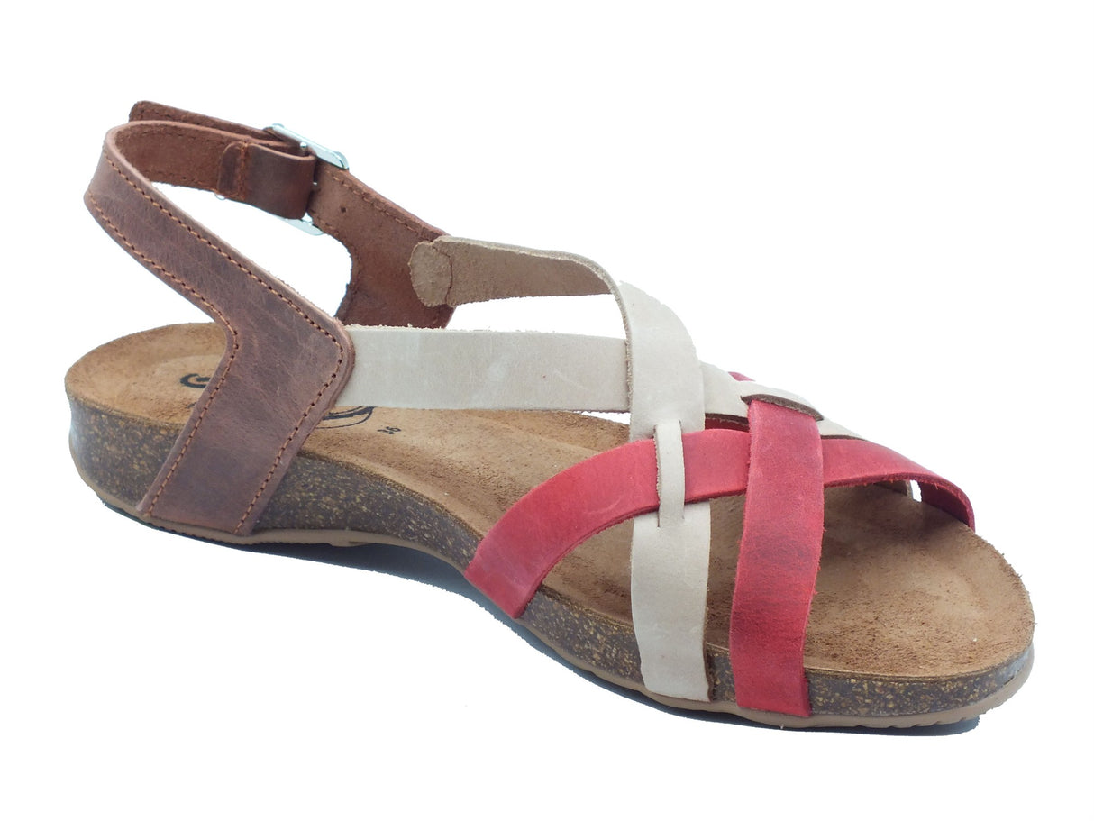 Sabatini Sabatini Sandali zeppa bassa Donna 4621 Sprinter Beige Rosso pelle multicolore Beige Rosso