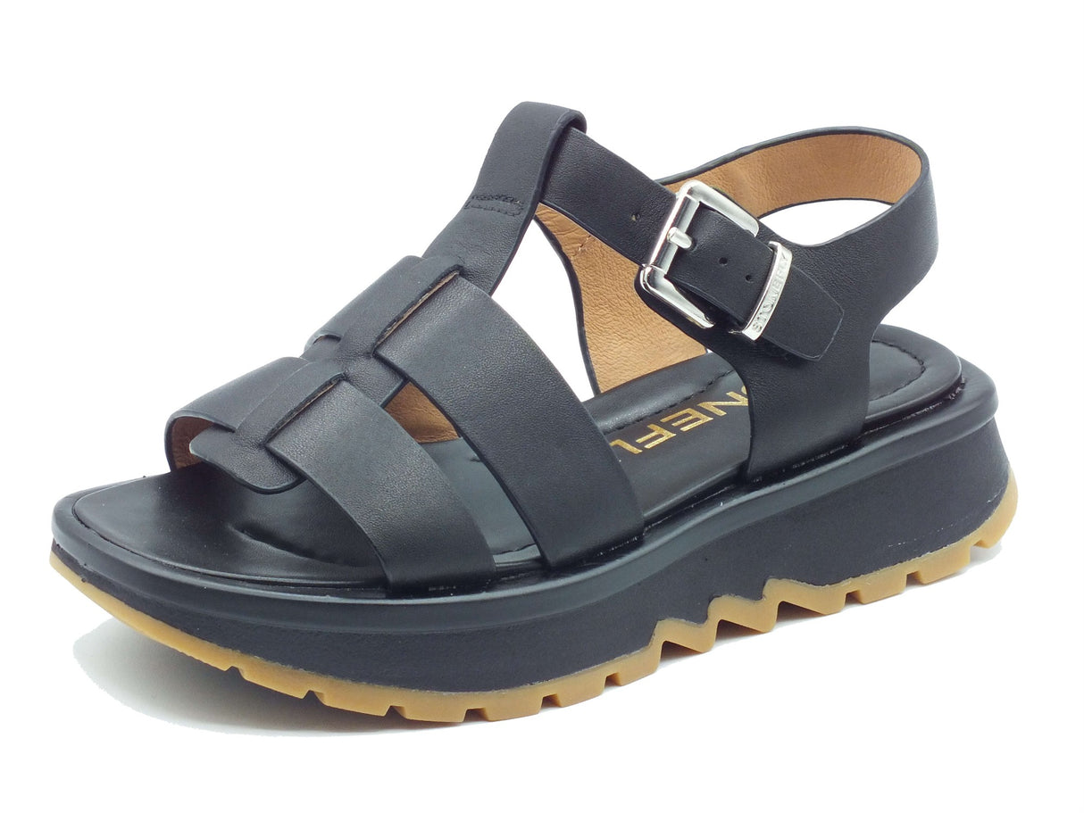 Stonefly Stonefly Sandali zeppa bassa Donna 223847 Star Lth Black pelle nero Black