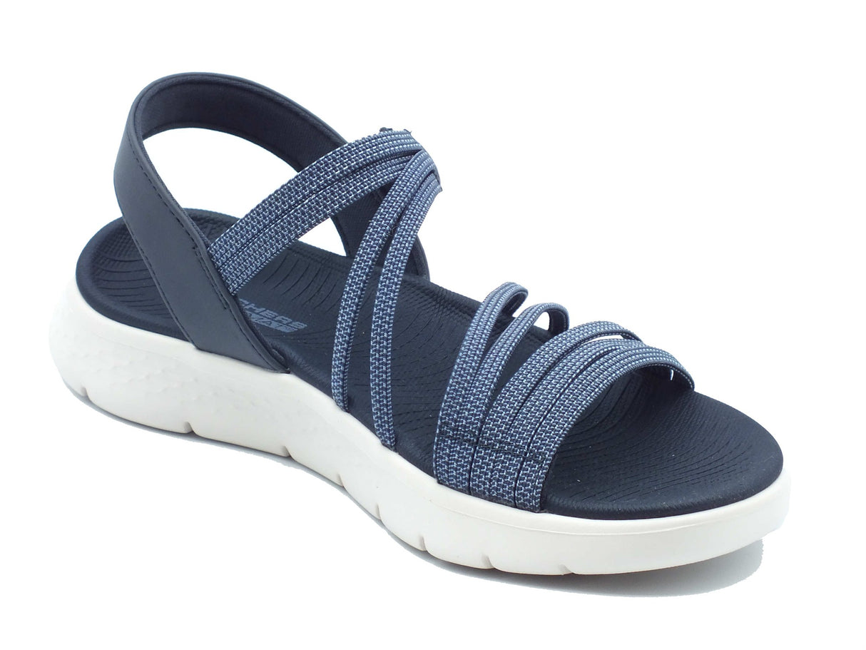 Skechers Skechers Sandali zeppa bassa Donna 141473 Navy pelle blu Navy