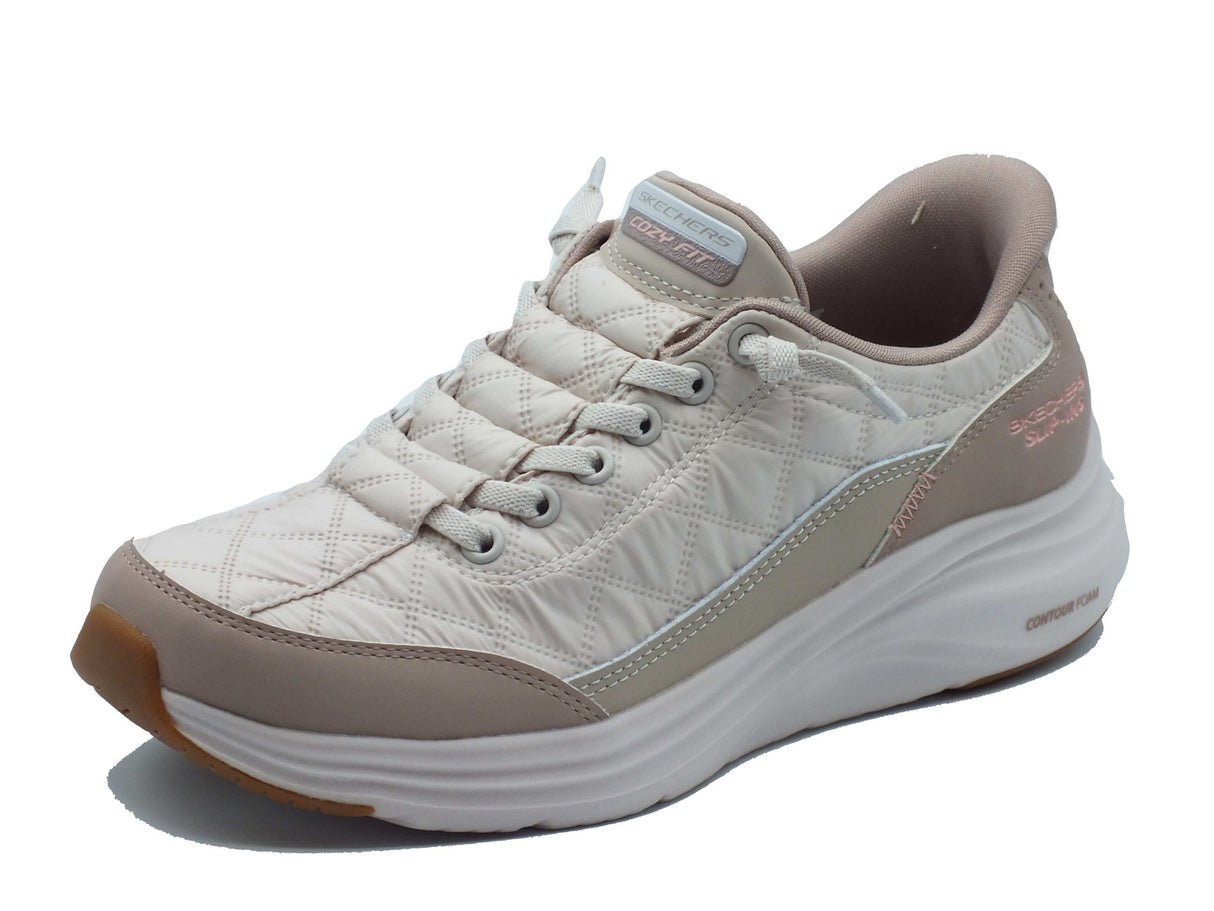 Skechers Skechers Slip-on Donna 150404 Contour Foam Natural Taupe pelle beige Taupe