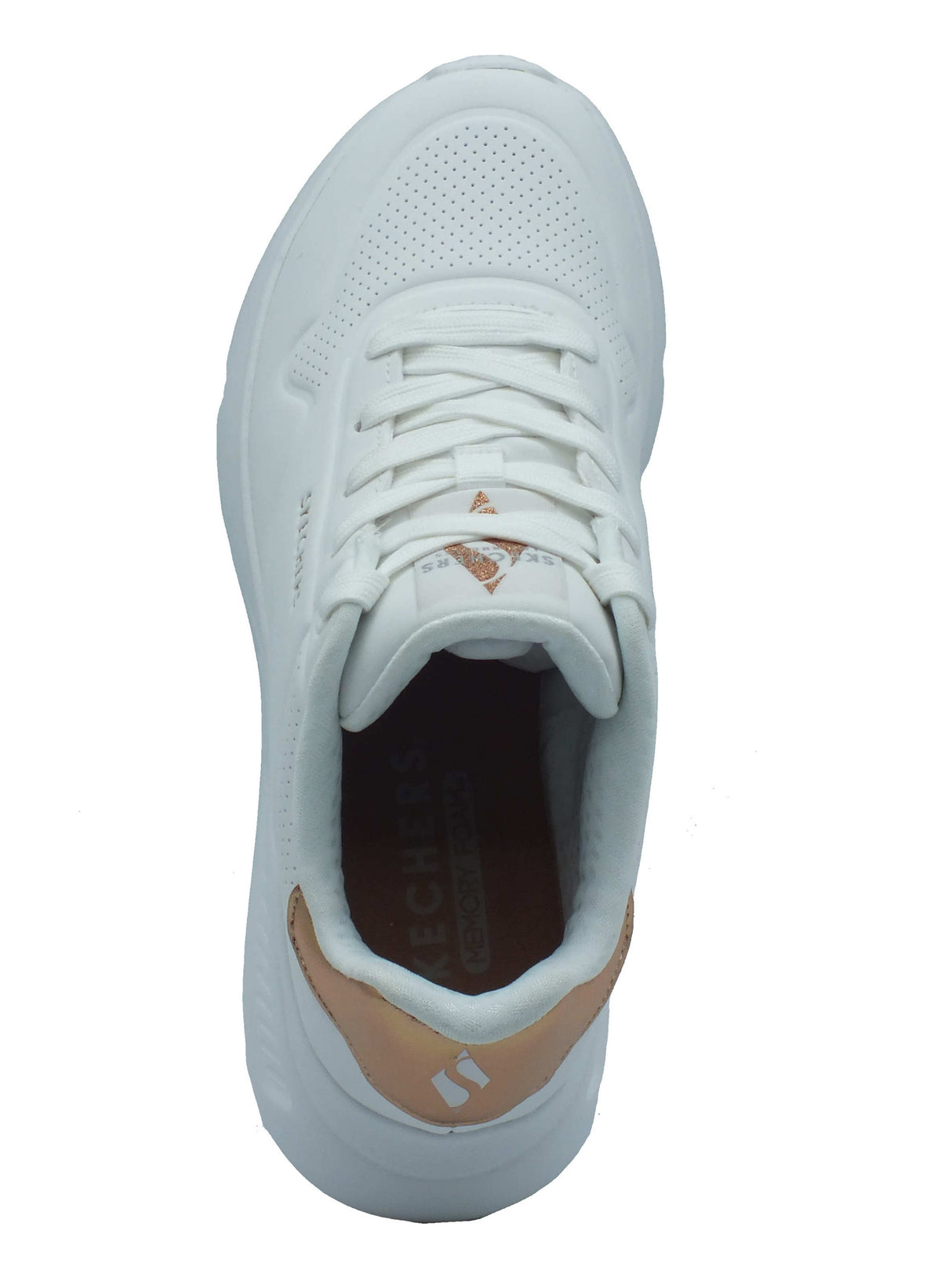 Skechers Skechers Sportive Donna 177291 Uno Shimmer Along White pelle bianco White