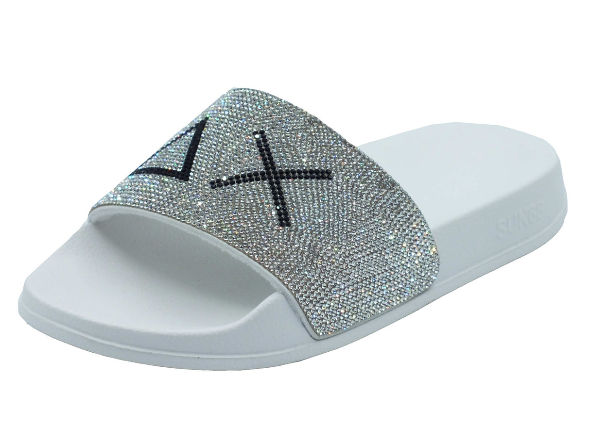 SUN68 SUN68 Ciabatte Donna X36211 Slippers Strass Logo Bianco gomma bianco Bianco