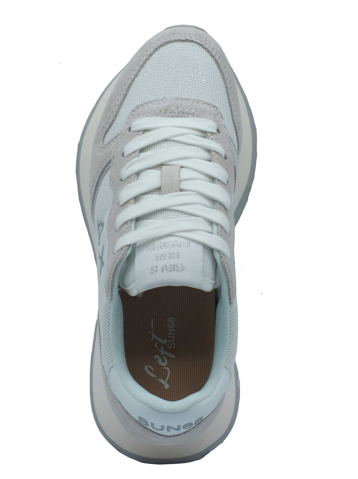 SUN68 SUN68 Sportive Donna Z36203 Ally Glitter Textile Bianco pelle bianco Bianco