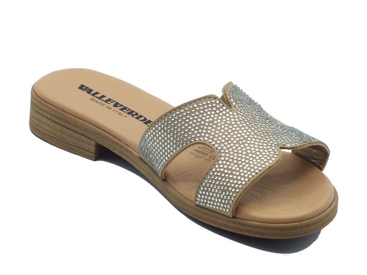 Valleverde Valleverde Sandali tacco basso Donna 55400 Beige pelle beige Beige