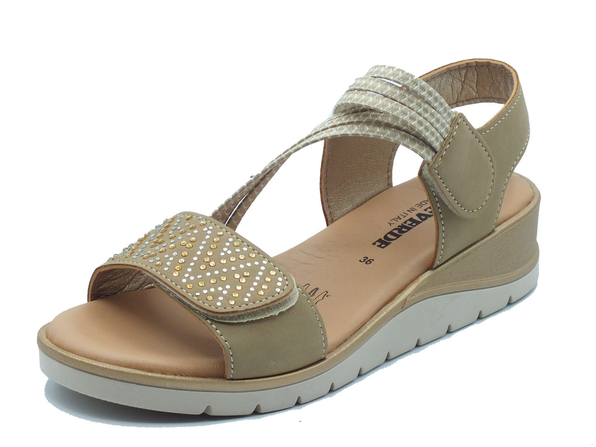 Valleverde Valleverde Sandali zeppa bassa Donna 55570 Beige sintetico beige Beige