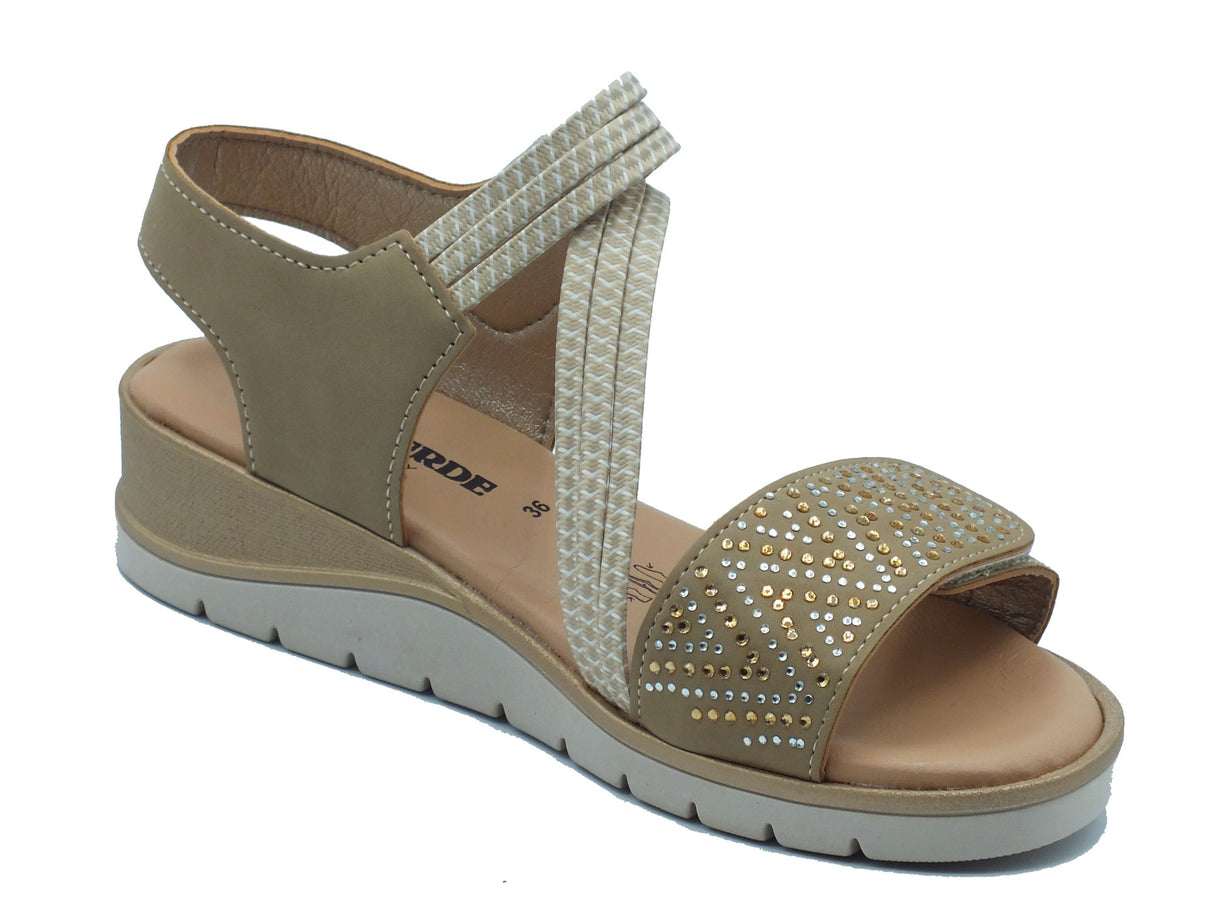 Valleverde Valleverde Sandali zeppa bassa Donna 55570 Beige sintetico beige Beige