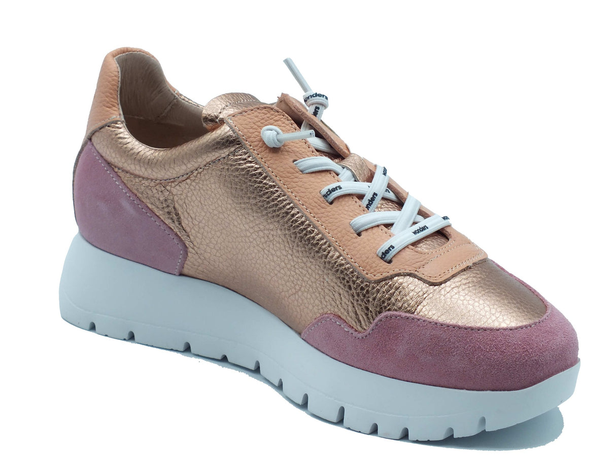 Wonders Wonders Sneakers Donna A-24101 Trend Blush Rame pelle rosa Rame