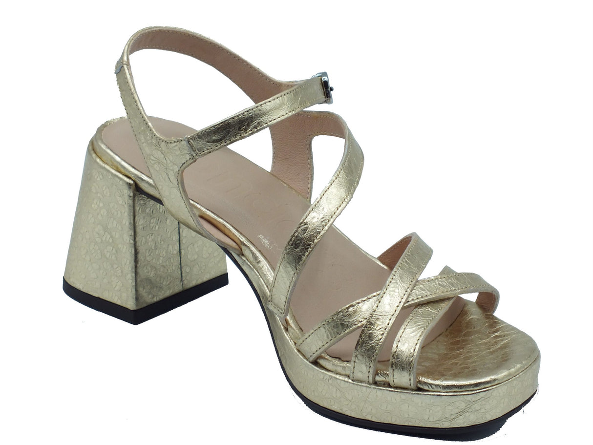 Wonders Wonders Sandali tacco alto Donna G-6821 Zaida Perl Platino pelle oro Platino