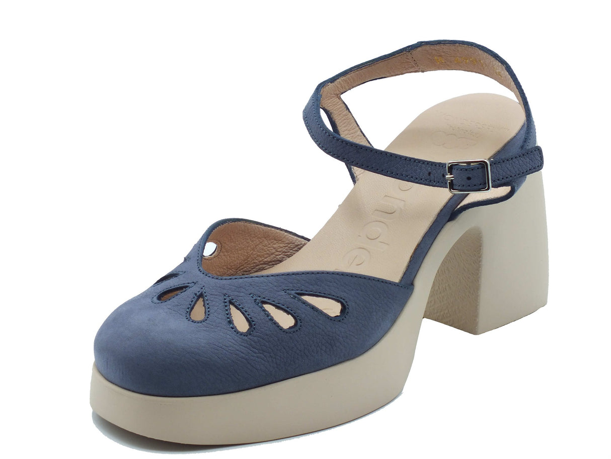 Wonders Wonders Sandali tacco alto Donna H-4991 Lady Nubuk Baltic pelle blu Baltic