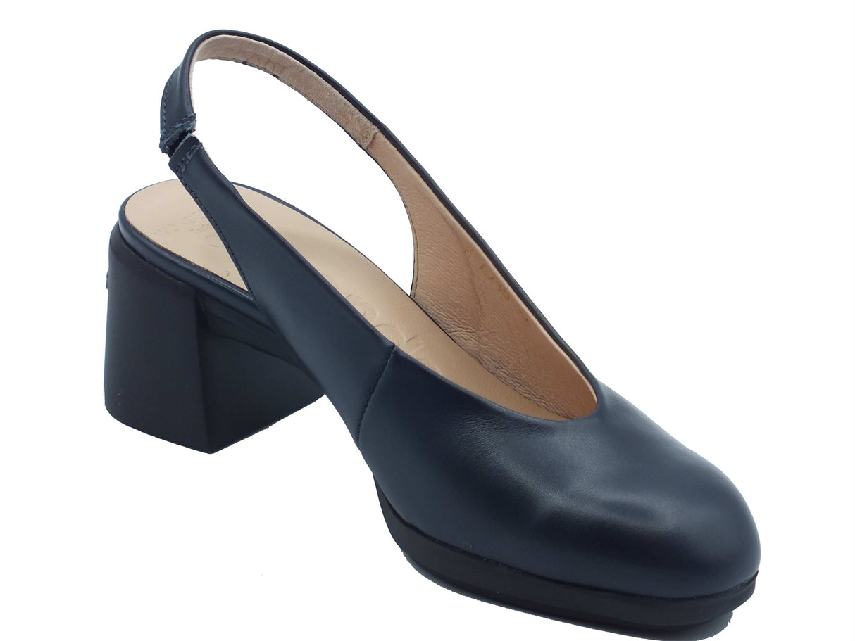 Wonders Wonders Sandali tacco basso Donna H-6710 Sauvag Noche pelle blu Noche
