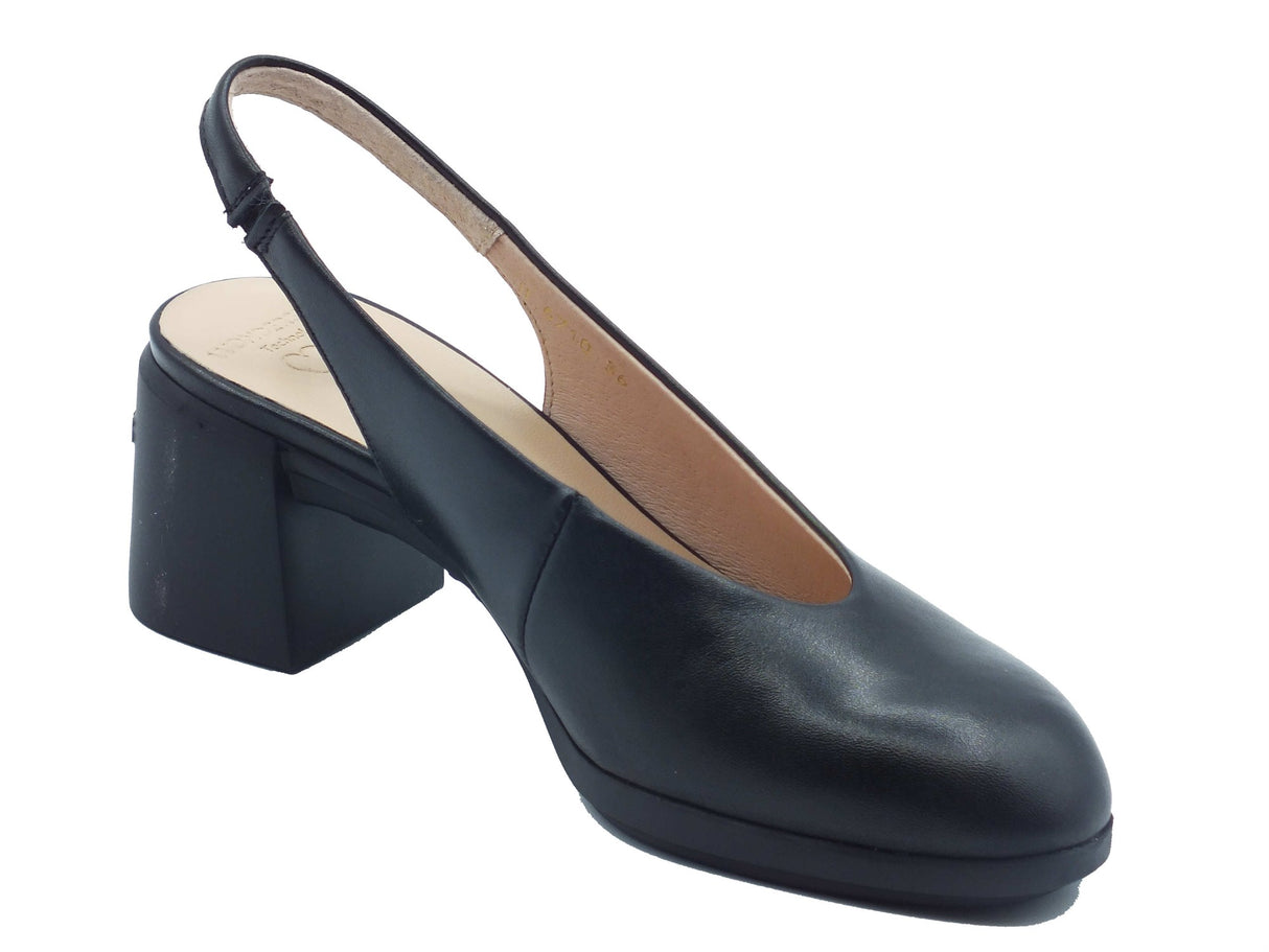 Wonders Wonders Sandali tacco basso Donna H-6710 Sauvag Negro pelle nero Negro