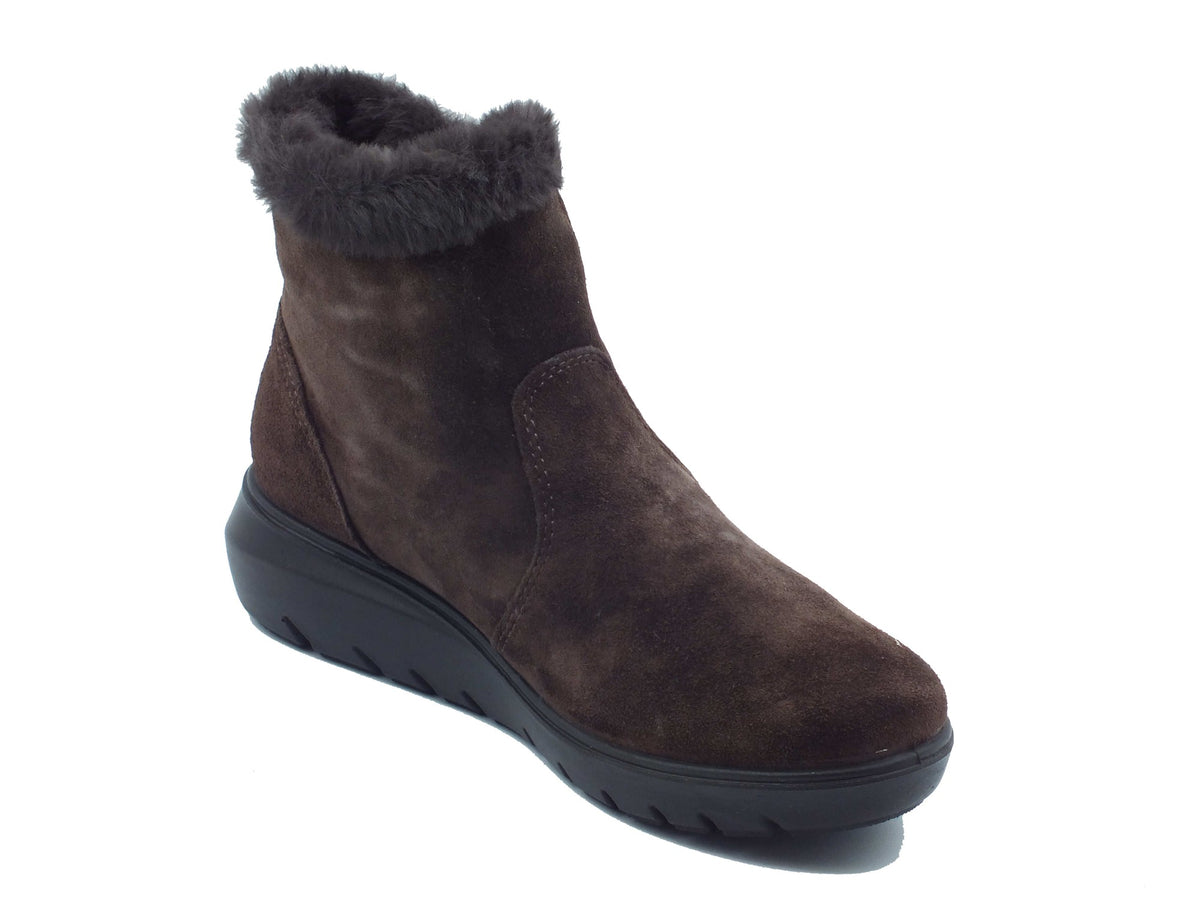 ENVAL Soft ENVAL Soft Tronchetti con zeppa Donna 2278511 Scam. Super T.Moro pelle marrone Testa di Moro