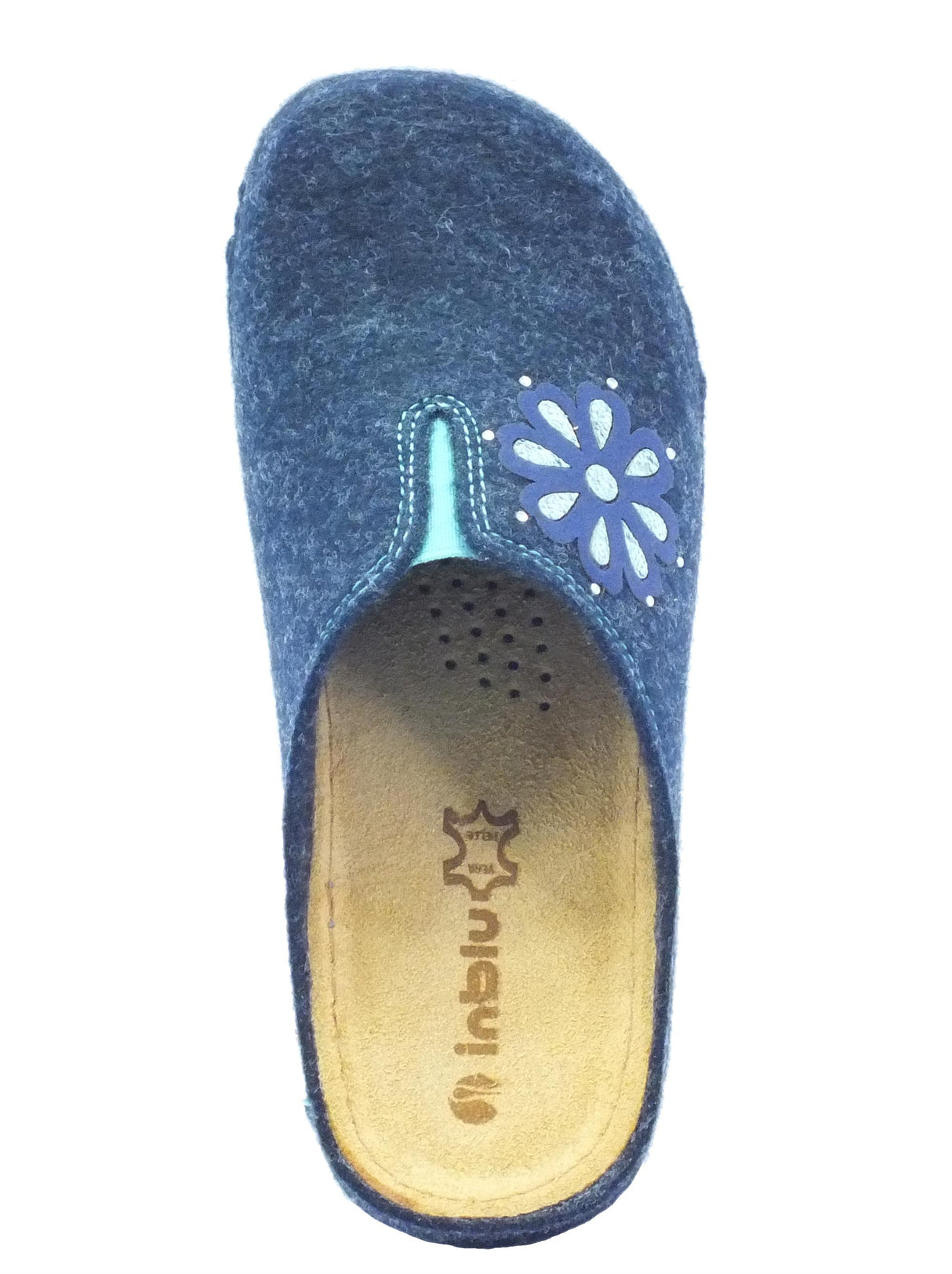 InBlu Pantofole InBlu per donna in tessuto avio sottopiede in pelle Avio