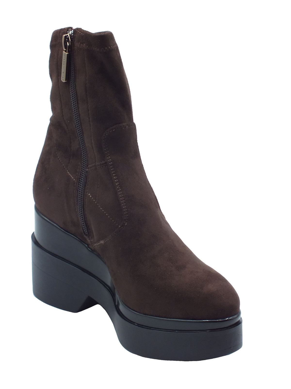 Lorenzo Mari Lorenzo Mari Tronchetti con tacco Donna POLLY 02 Alcantara T.Moro pelle marrone Testa di Moro
