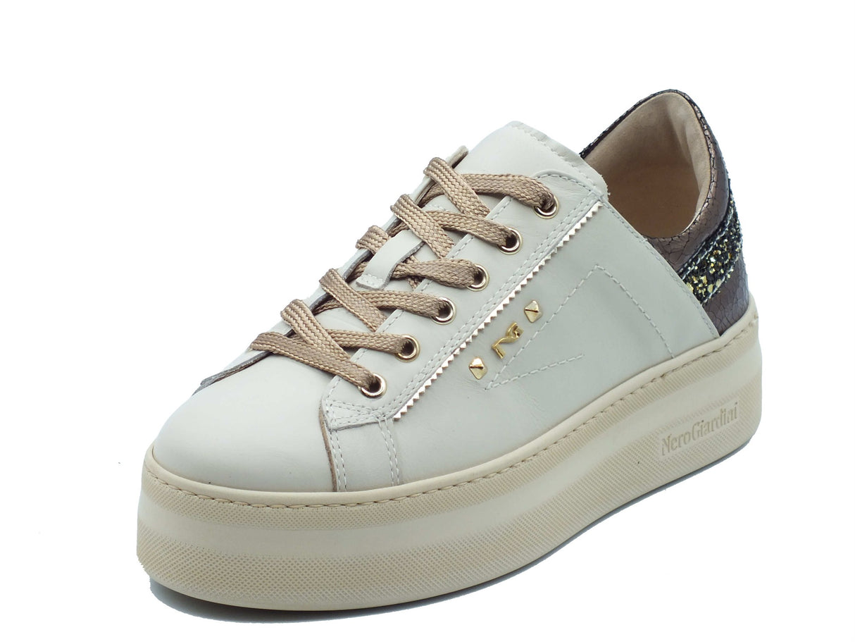 Nero Giardini Nero Giardini Sneakers Donna I617482D Velvet Col. Milk pelle bianco Milk