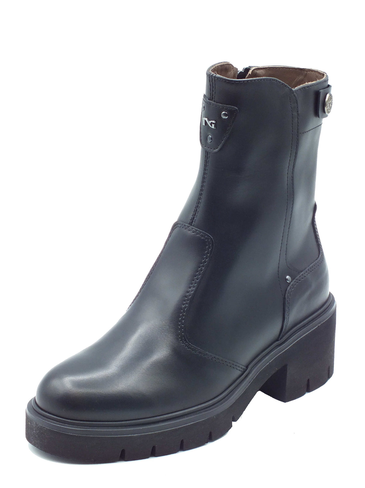 Nero Giardini Nero Giardini Tronchetti con tacco Donna I618053D Guanto Col. Nero pelle nero Nero