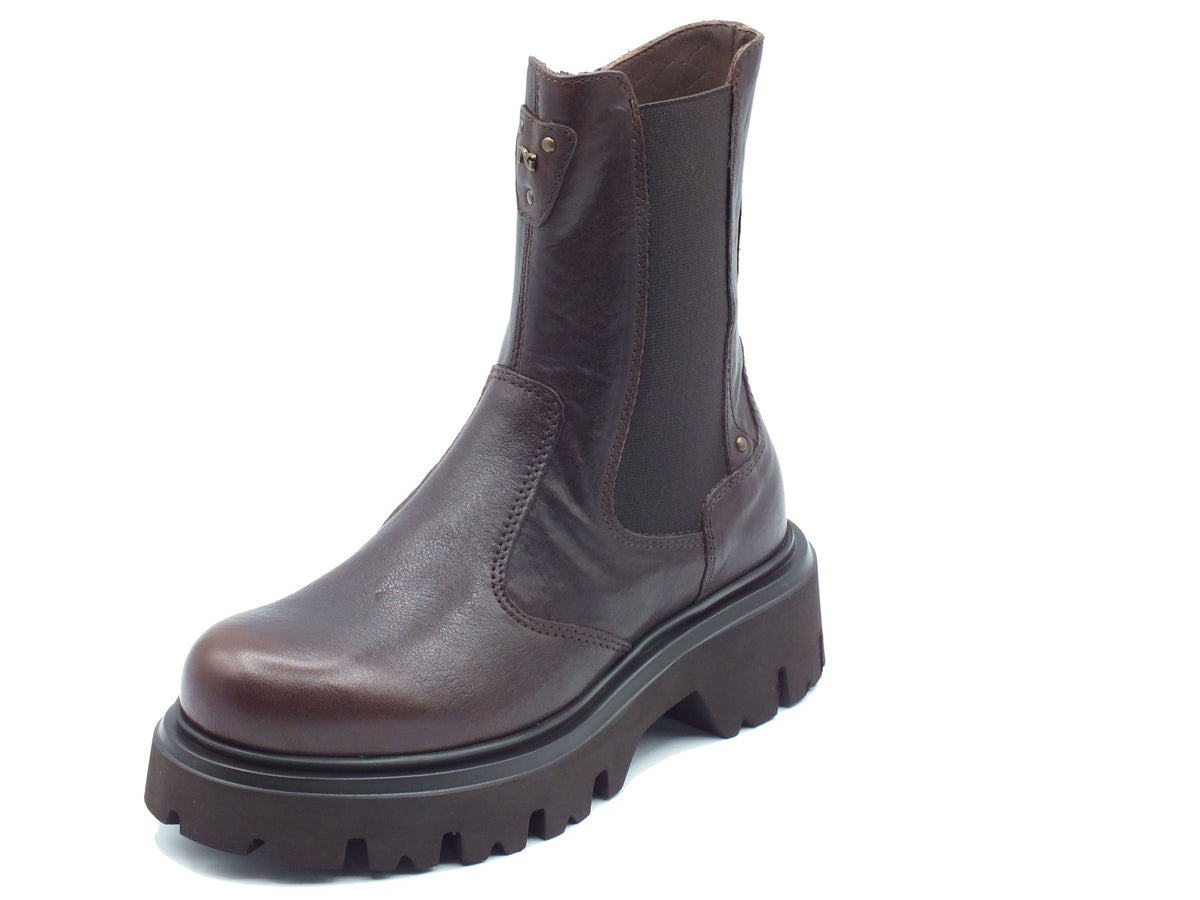 Nero Giardini Nero Giardini Tronchetti con tacco Donna I618061D Kronos Col. Ebony pelle marrone Ebony
