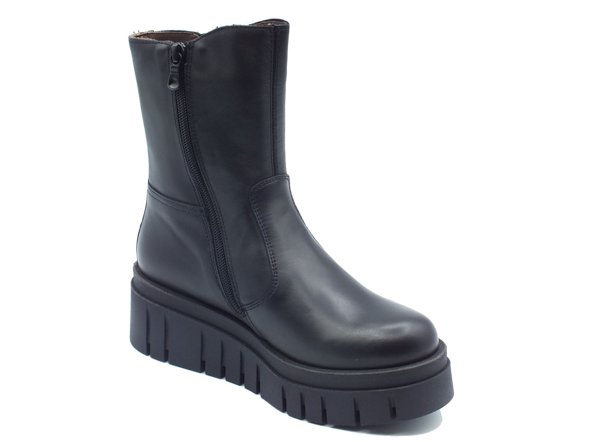 Nero Giardini Nero Giardini Tronchetti con zeppa Donna I618100D Guanto Col. Nero pelle nero Nero
