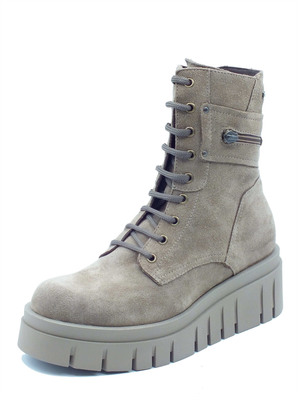 Nero Giardini Nero Giardini Tronchetti con zeppa Donna I618104D Velour Col. Fango pelle marrone Fango