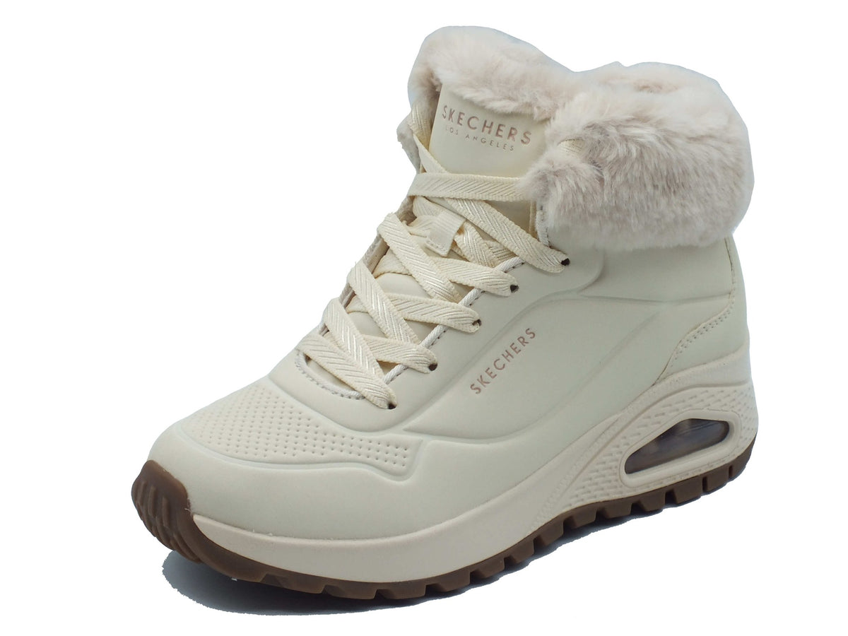 Skechers Skechers Tronchetti con zeppa Donna 190285 Arctic Avenue Off White pelle bianco Off White
