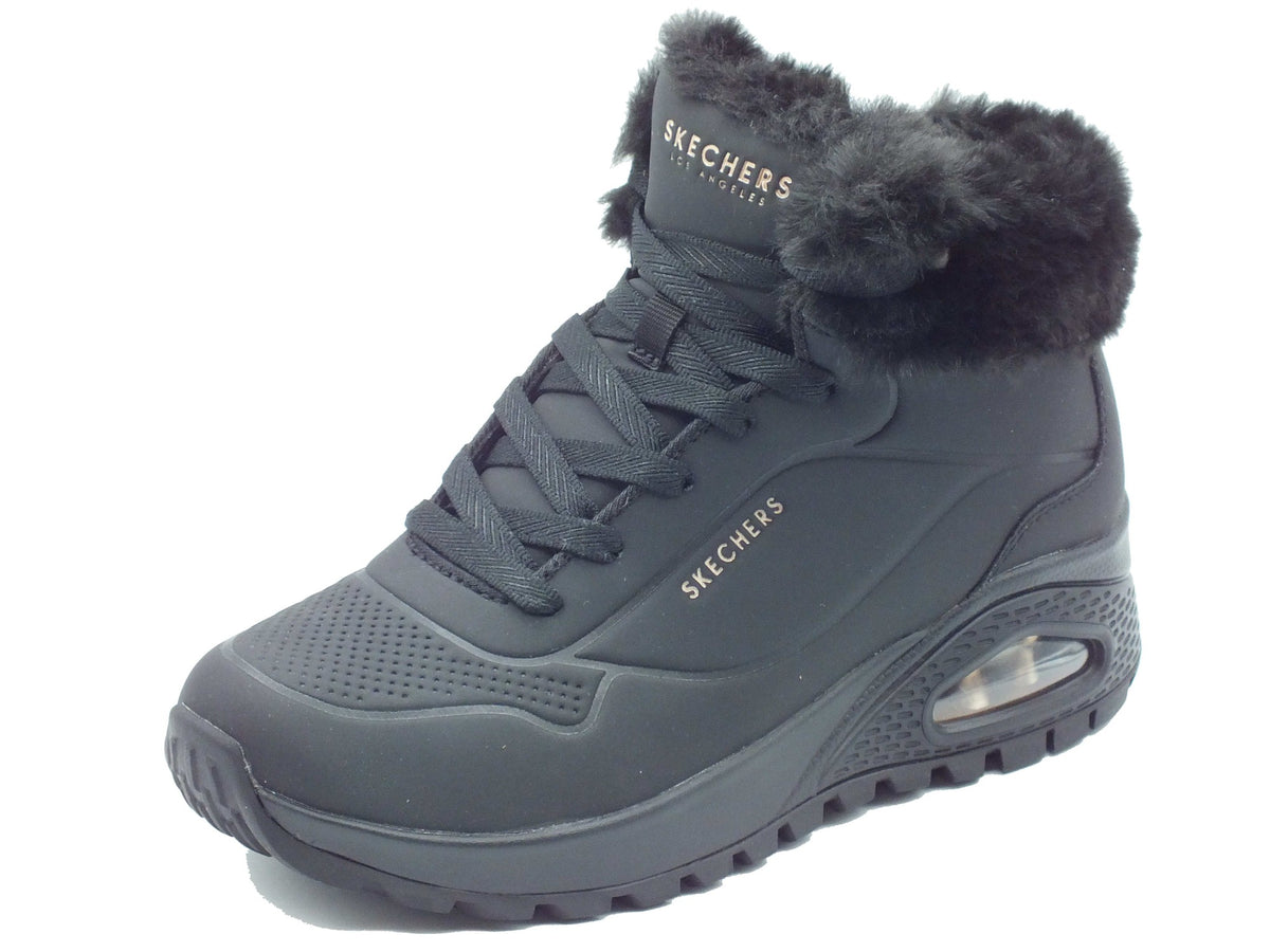 Skechers Skechers Tronchetti con zeppa Donna 190285 Arctic Avenue Black pelle nero Black