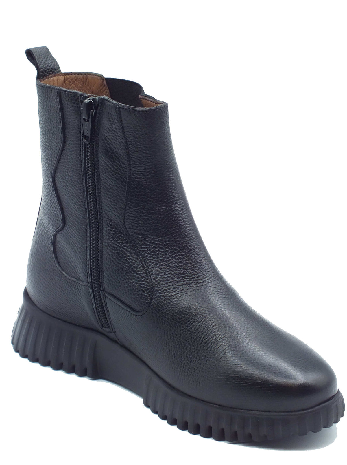 Wonders Wonders Tronchetti con zeppa Donna A-4422 FlexFly Wild Negro pelle nero Negro