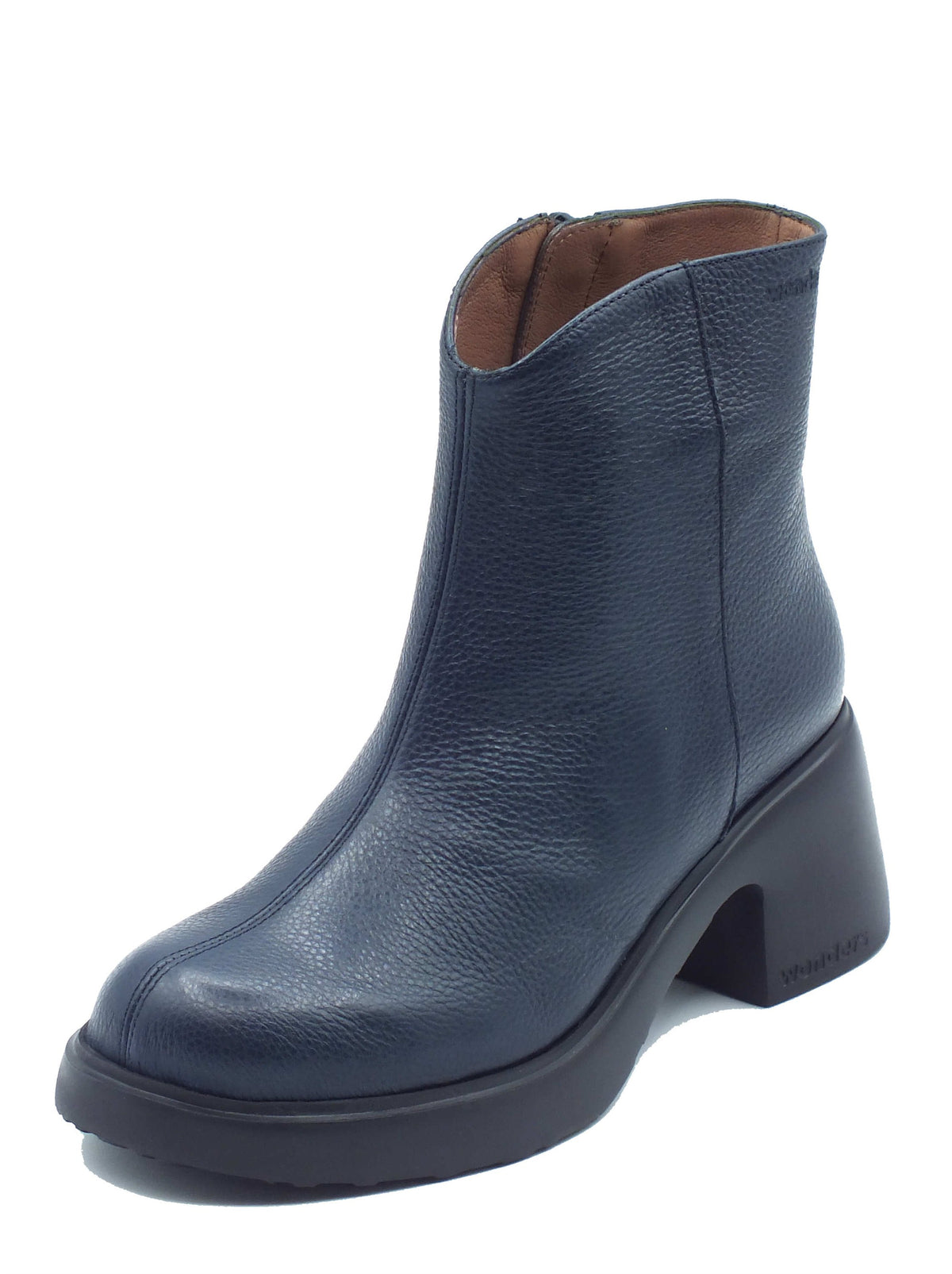 Wonders Wonders Tronchetti con tacco Donna E-7125 Flytres Wild Noche pelle blu Noche