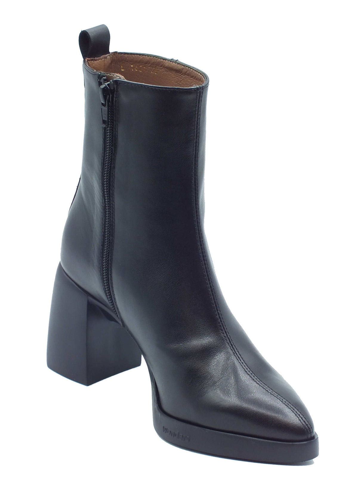Wonders Wonders Tronchetti con tacco Donna L-1601 Vera Isy Negro pelle nero Negro