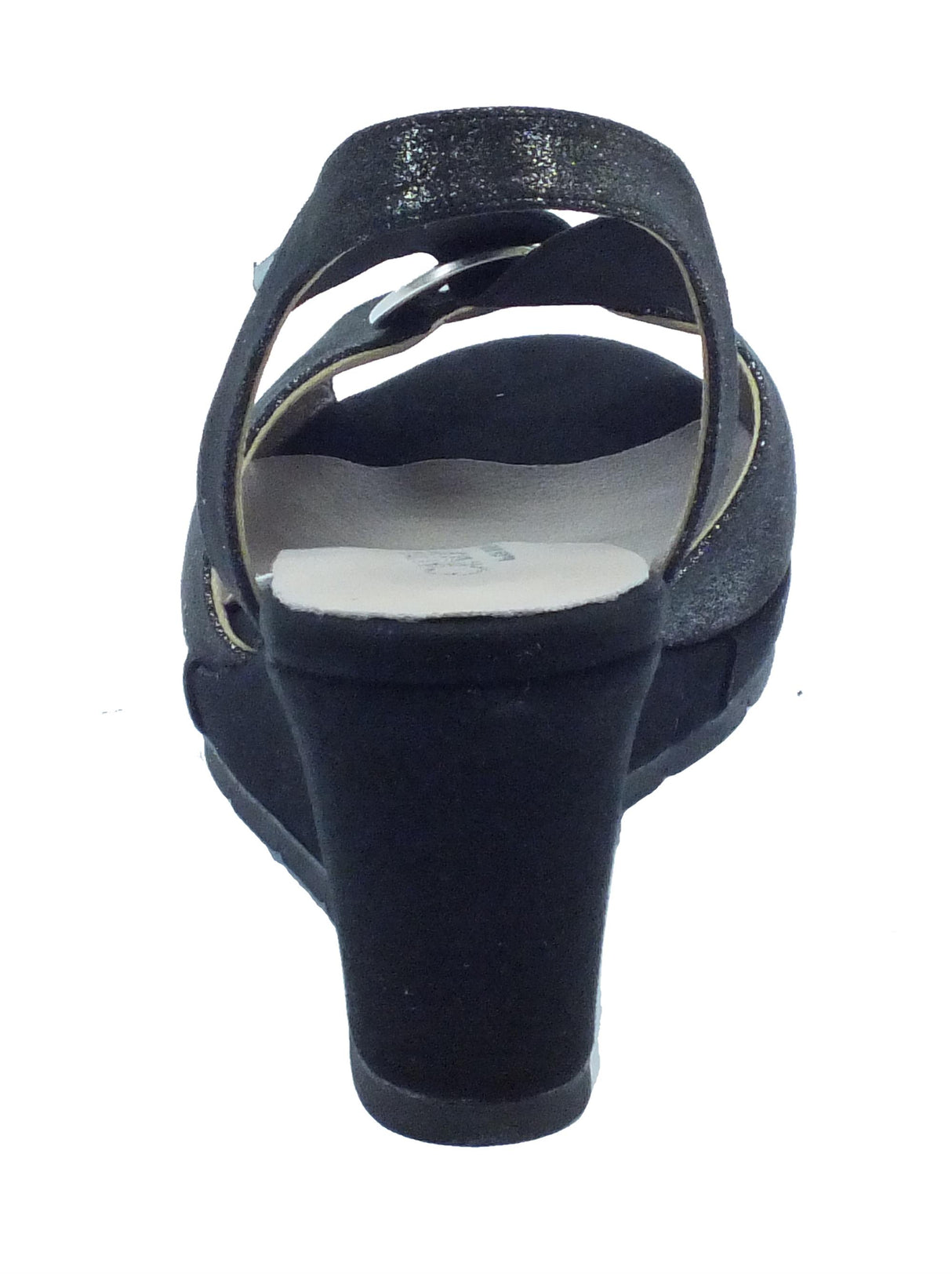 Cinzia Soft Sandali Cinzia Soft in tessuto glitterato nero zeppa alta Nero