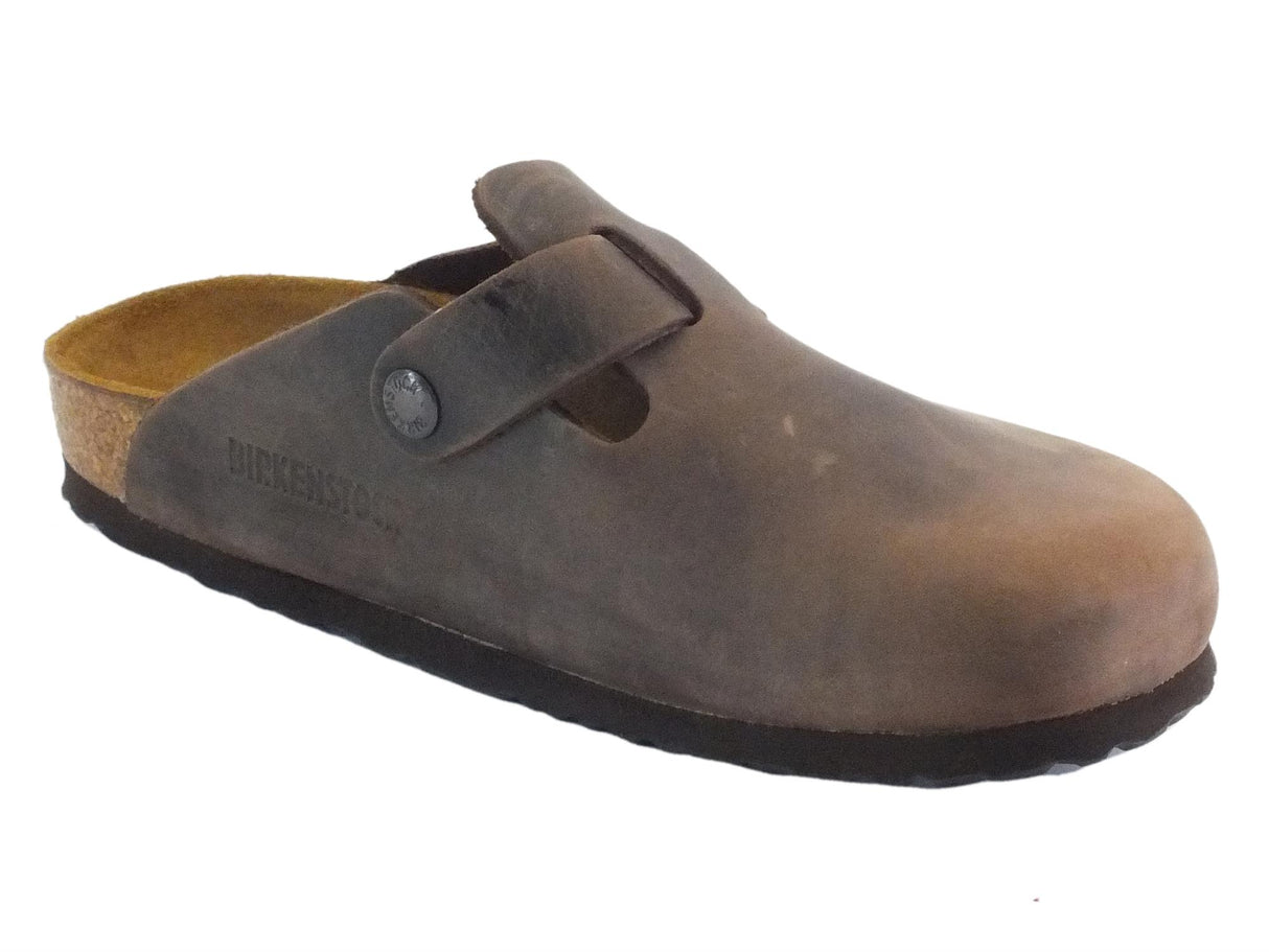 Birkenstock Sandali Boston Habana Birkenstock per donna in pelle ingrassata marrone habana