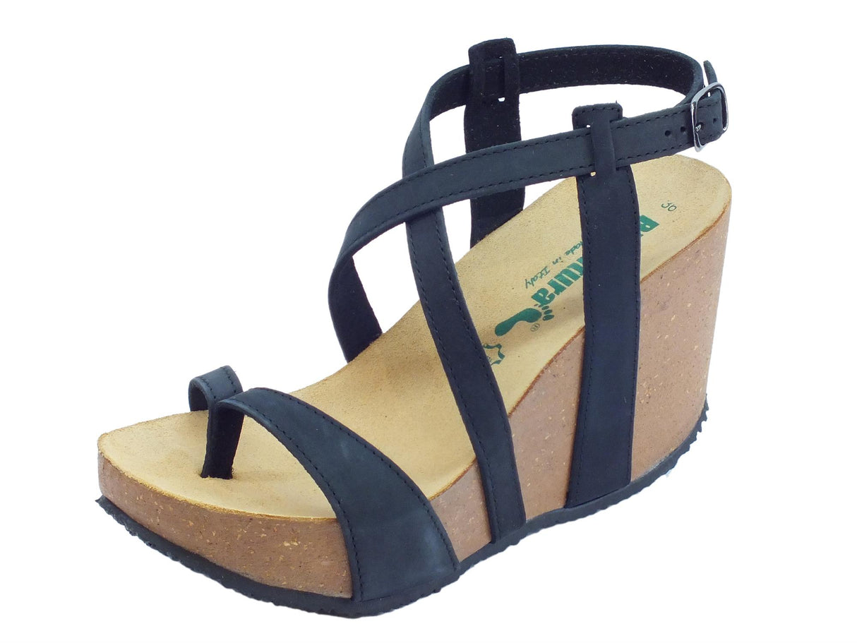 BioNatura BioNatura Infradito zeppa alta Donna 29 A 809 Nabuk Nero pelle nero Nero