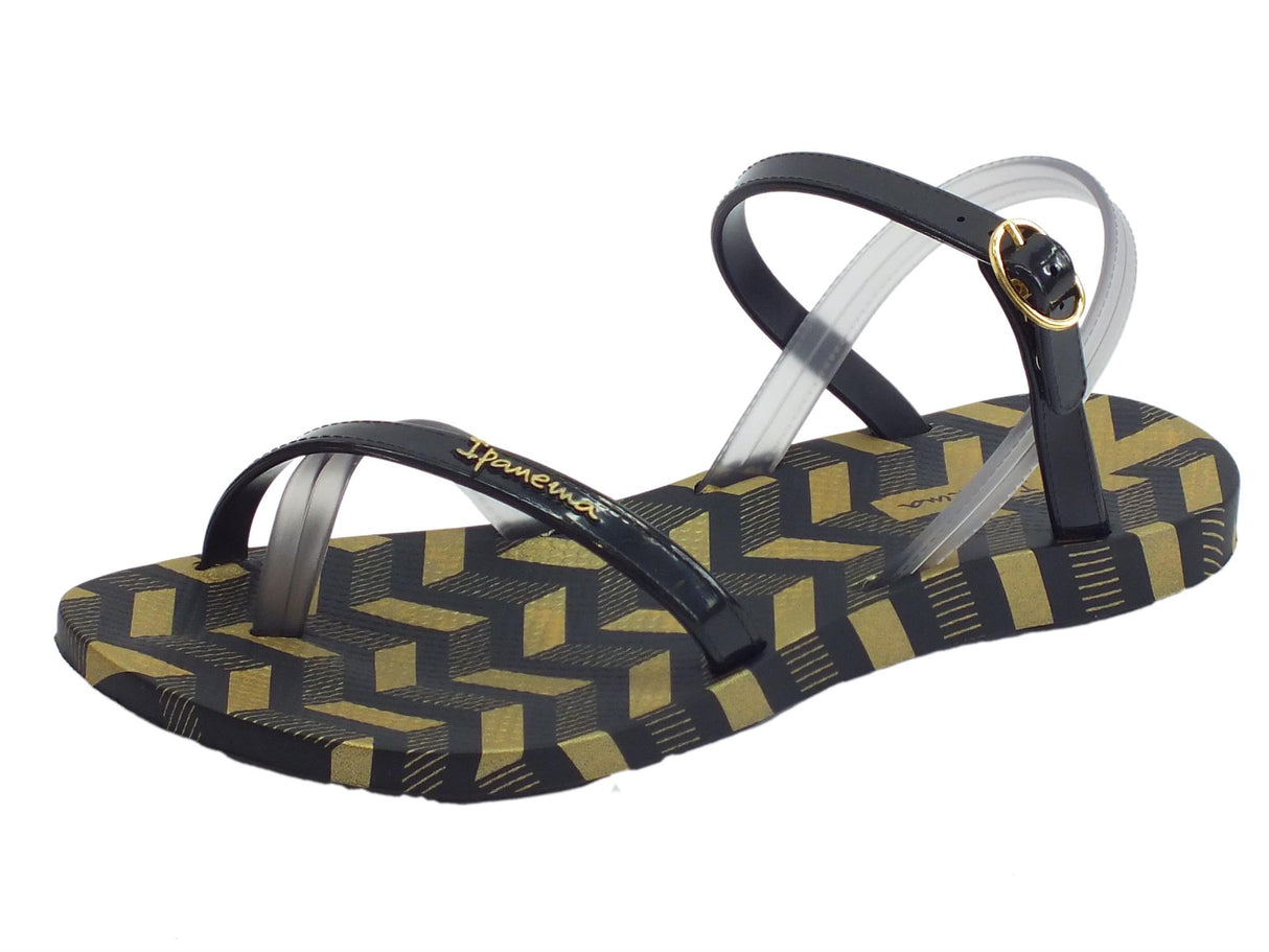 Ipanema Sandali Ipanema Fashion Sand per donna in caucciù nero e fumo zeppa bassa Sand Black Smoke