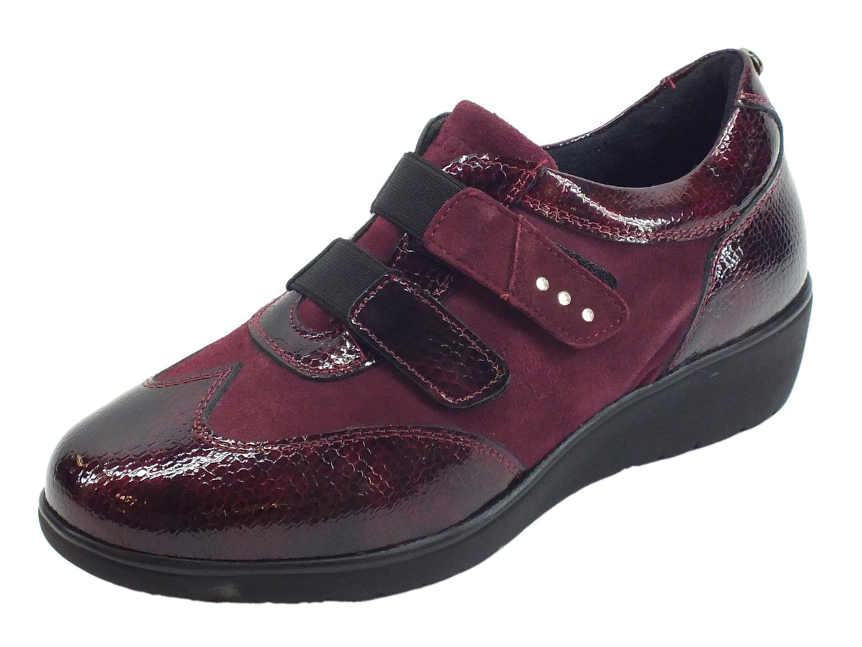 Sabatini Sneakers Confort Sabatini per donna in vernice e camoscio bordeaux Bordeaux