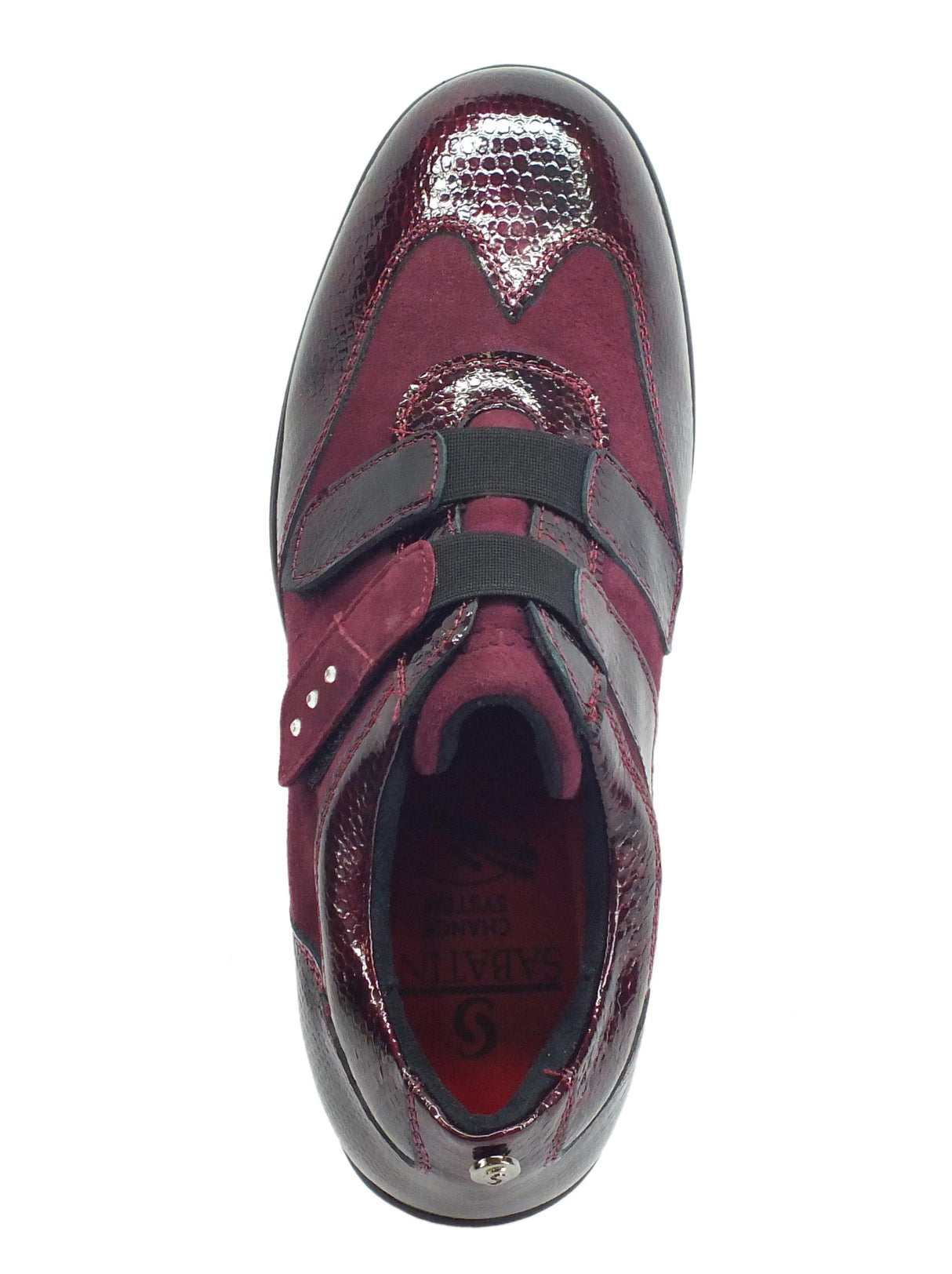 Sabatini Sneakers Confort Sabatini per donna in vernice e camoscio bordeaux Bordeaux