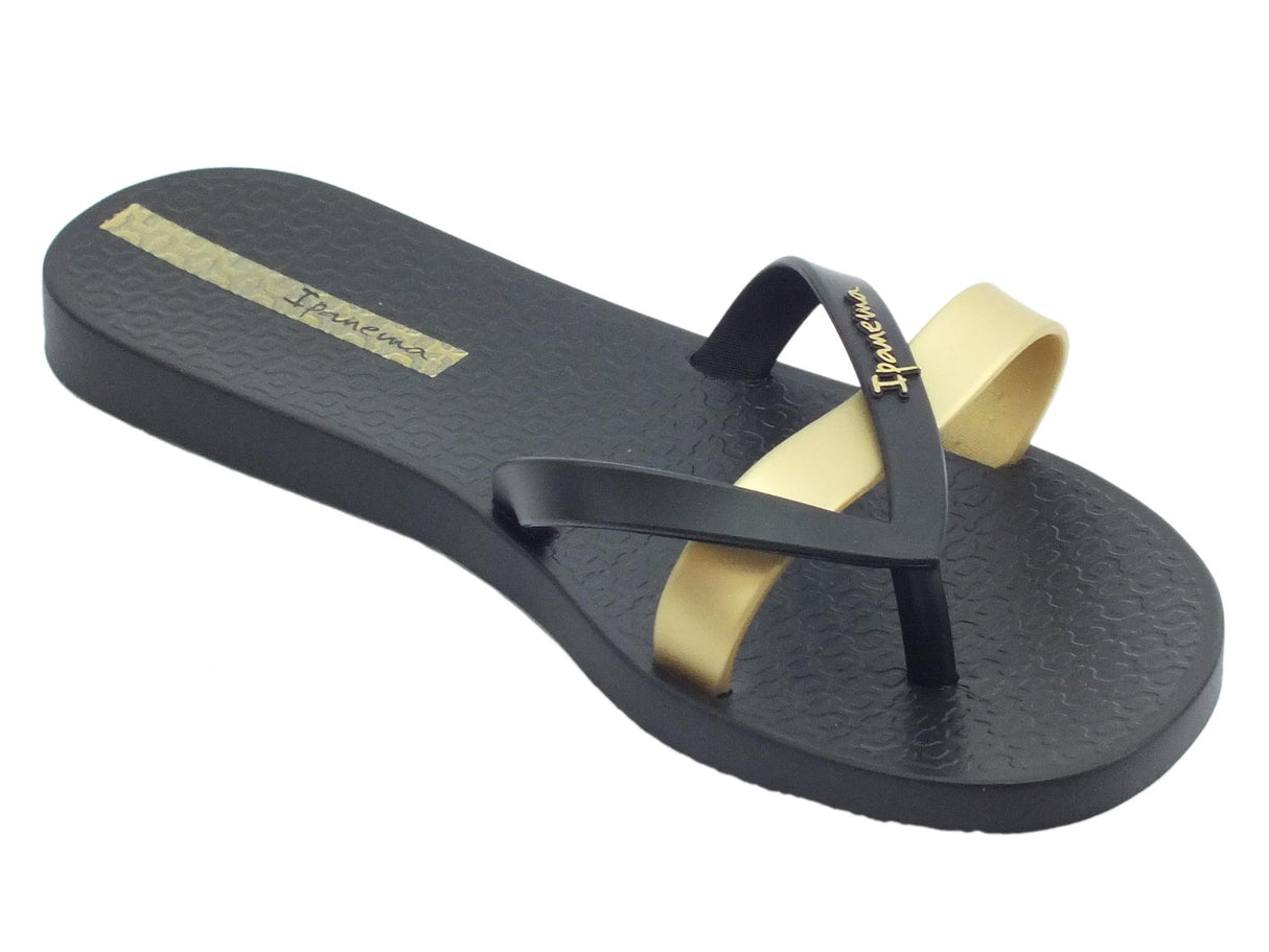Ipanema Ipanema 81805 Kirei Fem White Gold infradito in gomma nero e gold Black