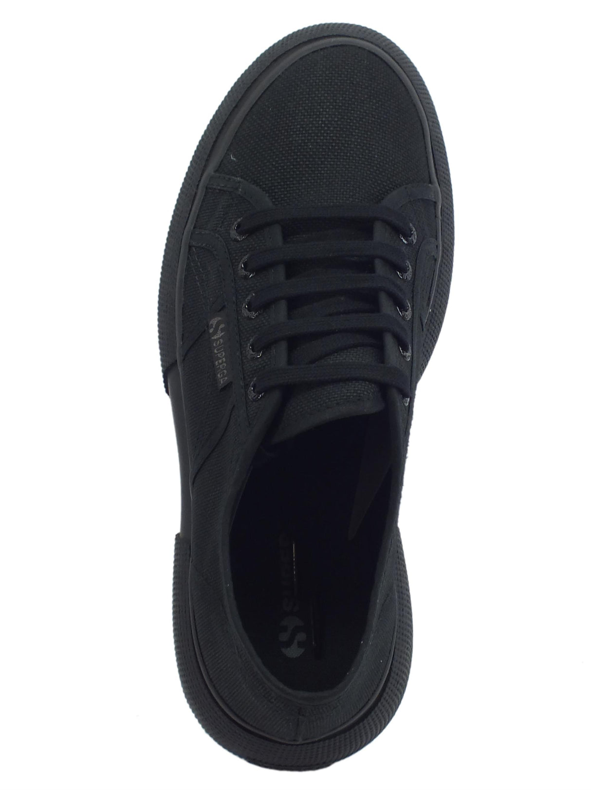 Superga Superga 2287 COTW Total Black sneakers sportive donna in tessuto nero zeppa bombata Black