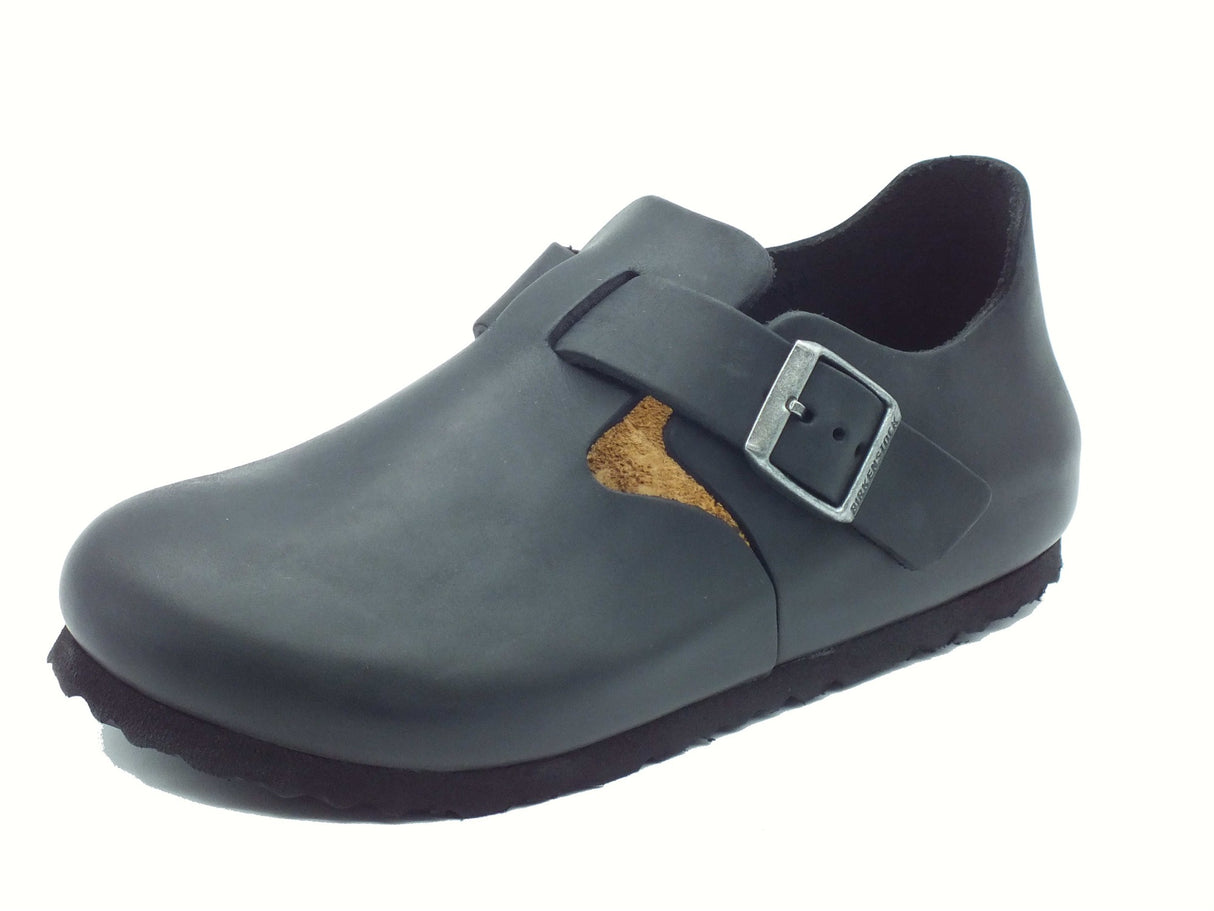 Birkenstock Birkenstock 166543 London BS Black Scarpe aperte per donna in pelle nera Black