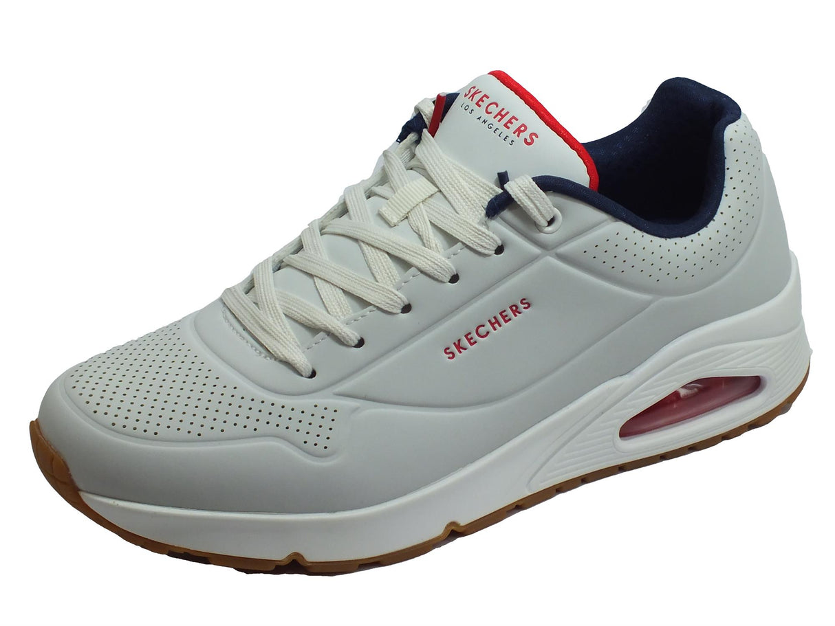 Skechers Skechers Street Los-Angeles 52458/WNVR Uno-STAND ON AIR White/Navy/Red Sneakers Sportive Uomo White/Navy/Red