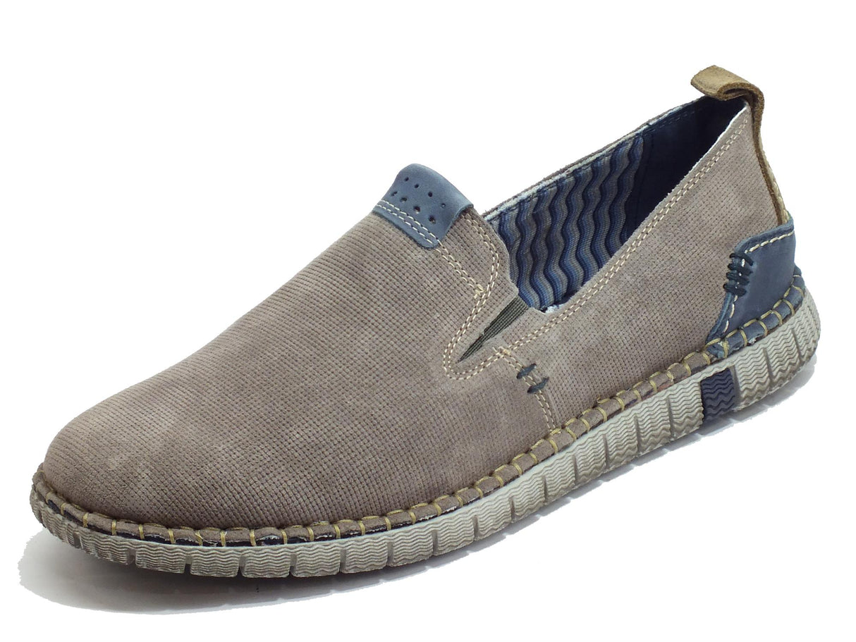 Zen Zen Mocassini Uomo 077795 Tela Ermellino pelle beige Tortora