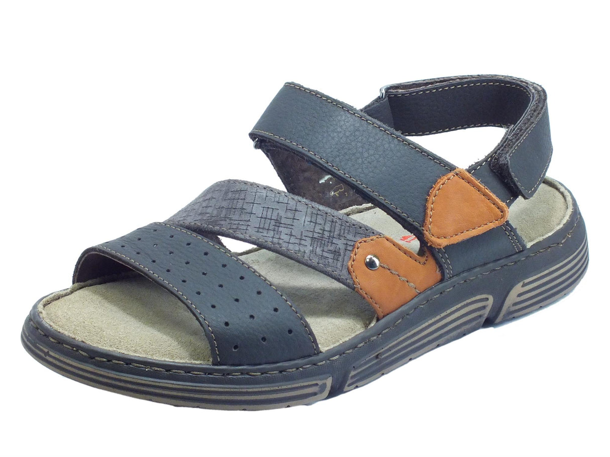 Zen Zen 078219 Tmoro Whisper Cuoio Sandali Uomo in pelle doppia chiusura a strappo Cuoio