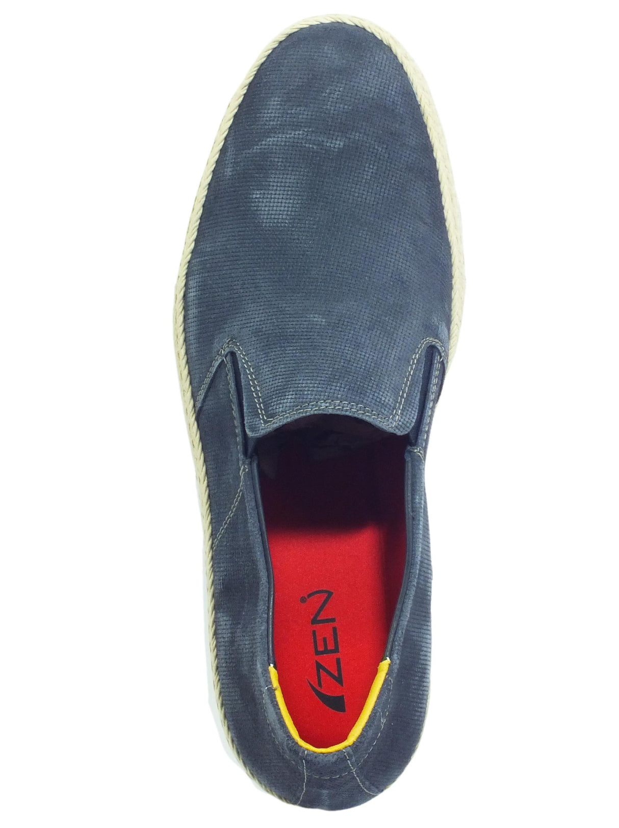 Zen Zen Eco 278453 Orione Mocassini per Uomo in nabuk blu con corda Blu