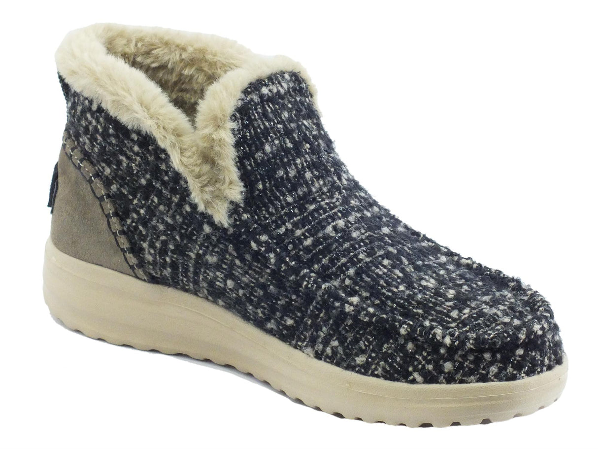 Hey Dude HeyDude Denny Tan Mocassini per Donna in tessuto pile maculato beige e marrone Tan