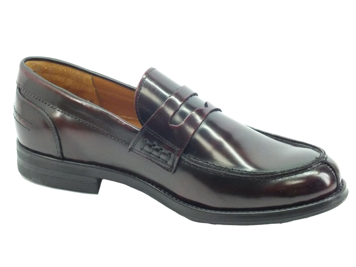 Franzini Franzini Gavi 80050 Splendor Bordò Mocassini Eleganti per Uomo in pelle abrasivata Bordò