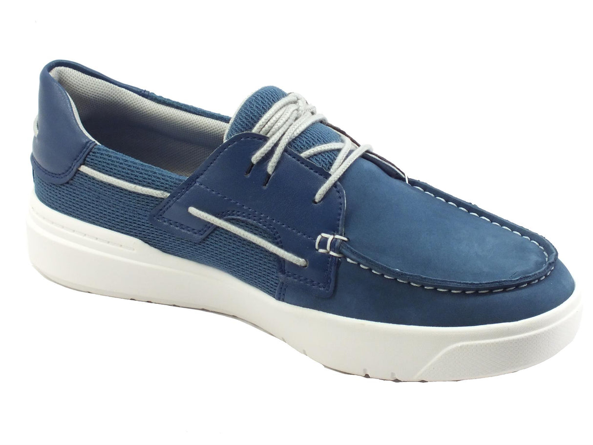 Timberland Timberland 0A2722 Seneca Bay Boat Dark Blue Scarpe per Uomo in nabuk e tessuto blu scuro