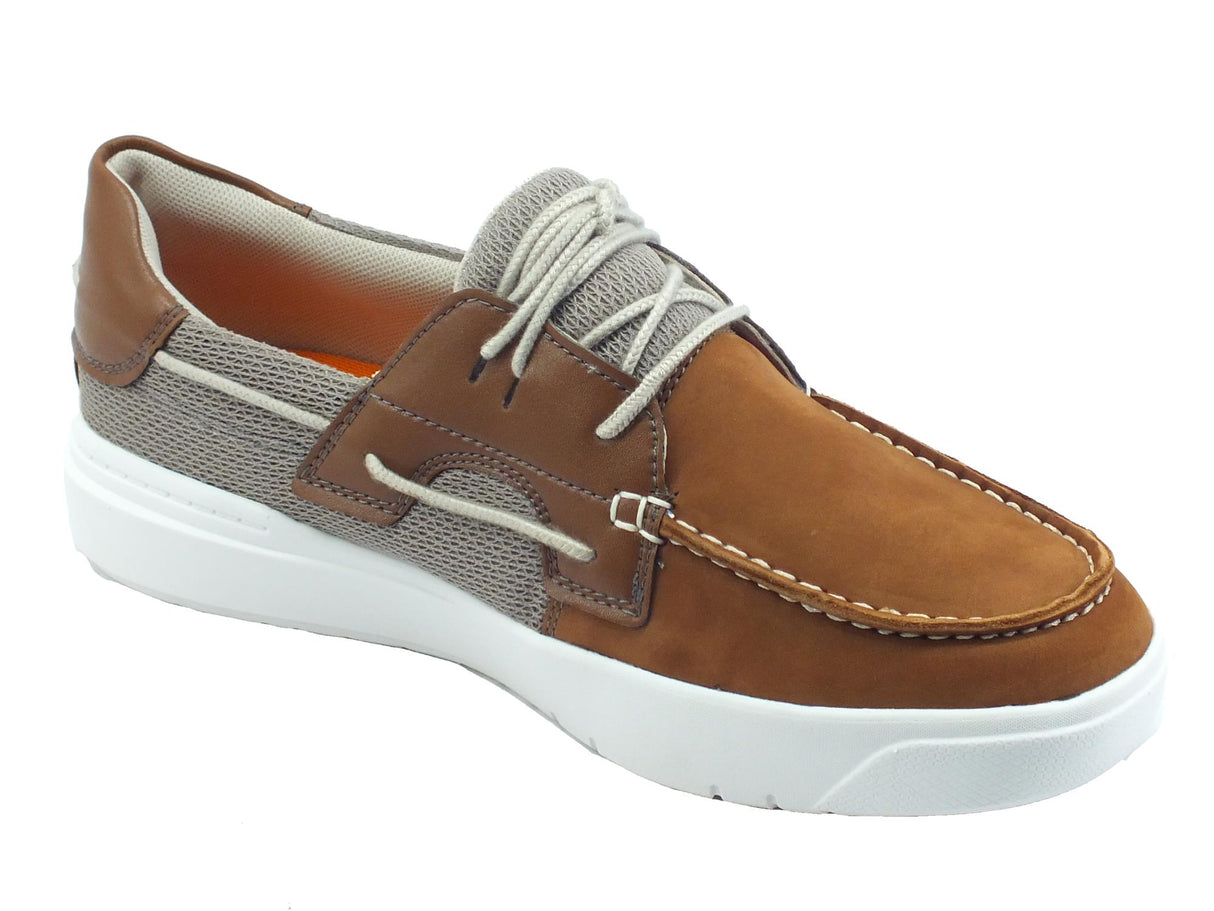 Timberland Timberland 0A2948 Seneca Bay Boat Rust Nubuck Scarpe per Uomo in nabuk e tessuto marrone