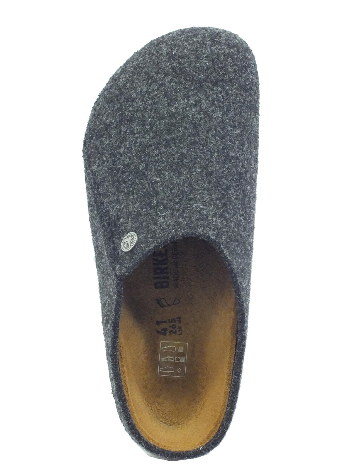 Birkenstock Birkenstock Ciabatte Uomo 1014938 Zermatt Rivet Anthracite lana grigio Anthracite