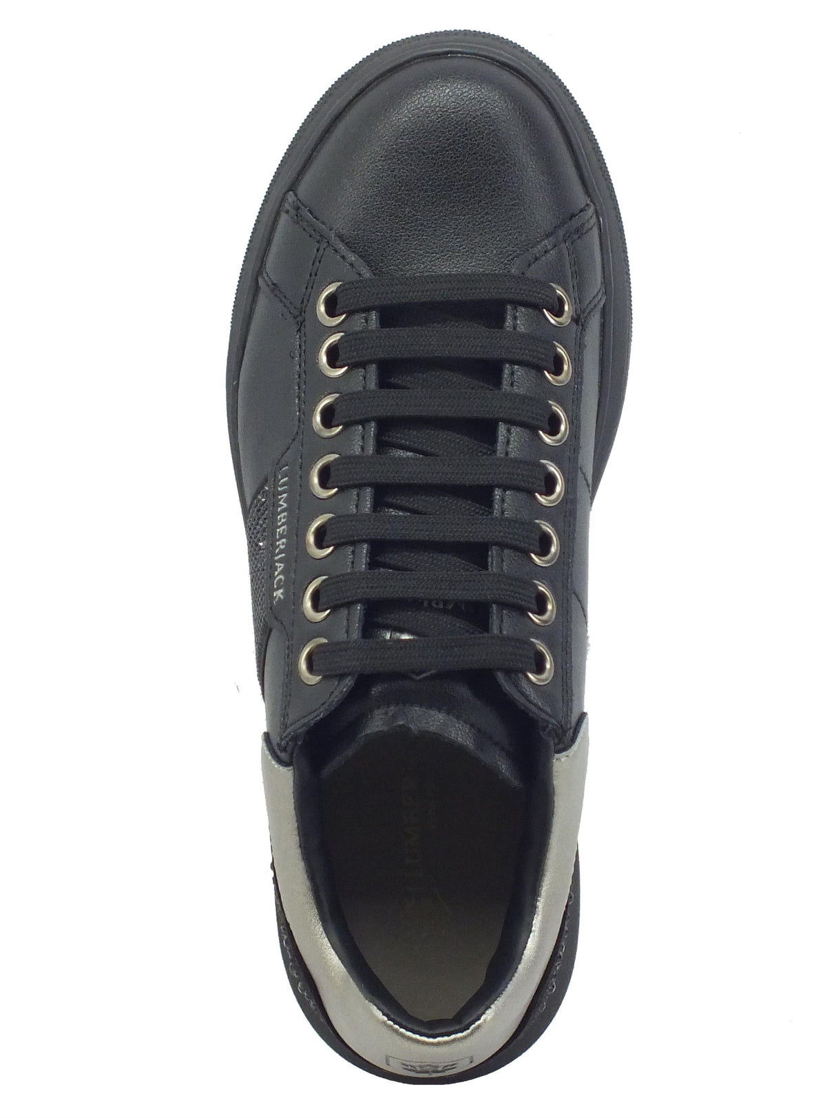 Lumberjack Lumberjack Juliette SWB6112 Black Sneakers per Donna in pelle con zeppa bombata con strass Black