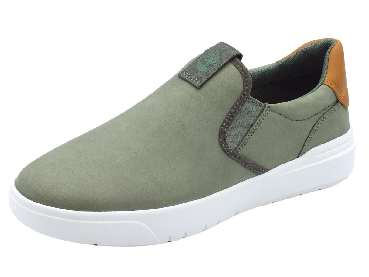 Timberland Timberland 0A5U11 Seneca Bay Slip On Dark Green Mocassini per Uomo in nabuk e tessuto Dark Green